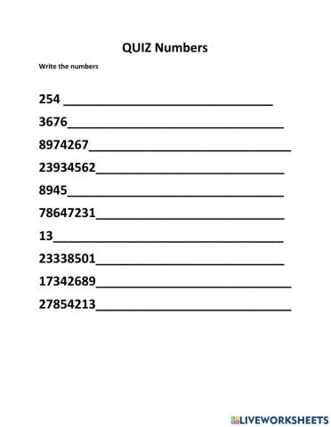 Quiz Numbers