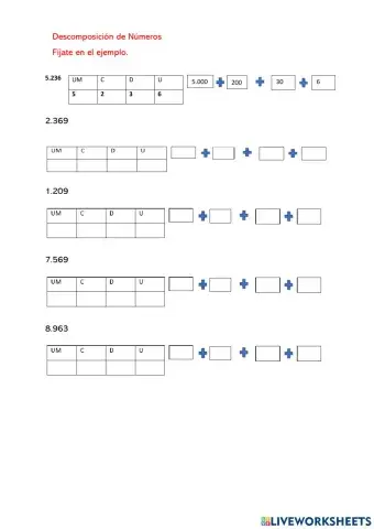 Descomposición de números