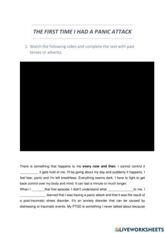 The first time I had a panic attack