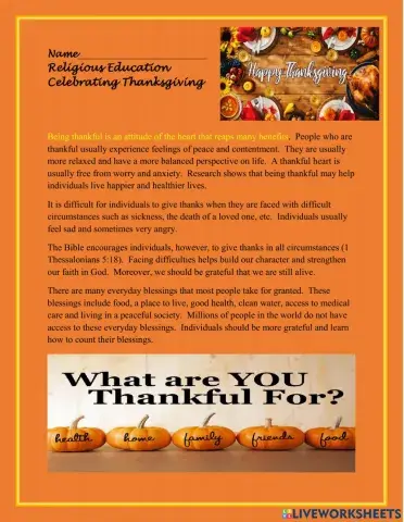 Celebrating Thanksgiving