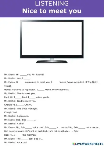 Introduction - Nice to meet you