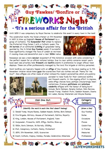 UK Traditions: Guy Fawkes- Bonfire Night