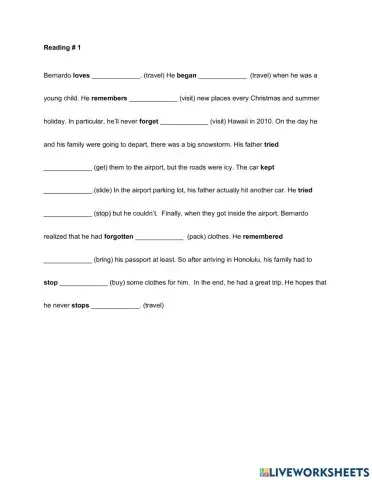 Reading-Gerund and Infinitive