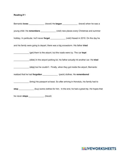 Reading-Gerund and Infinitive