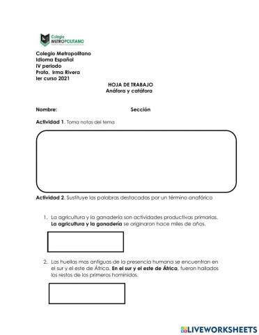 Anáfora y Catáfora