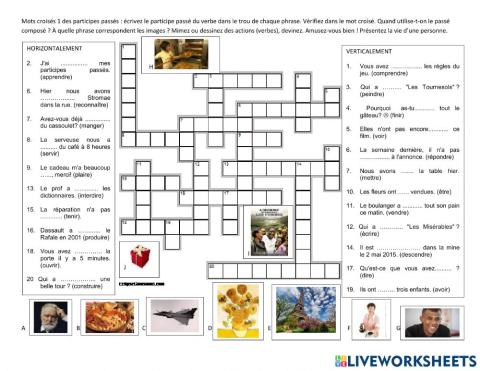 Participes des verbes au passé composé