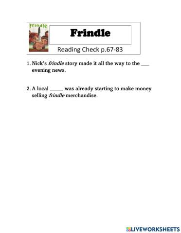Frindle Reading Check p.67-83
