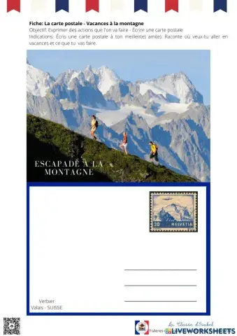 Mes vacances à la montagne - Carte postale