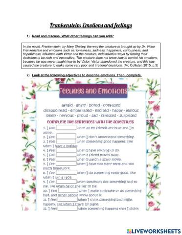 Frankenstein and emotions