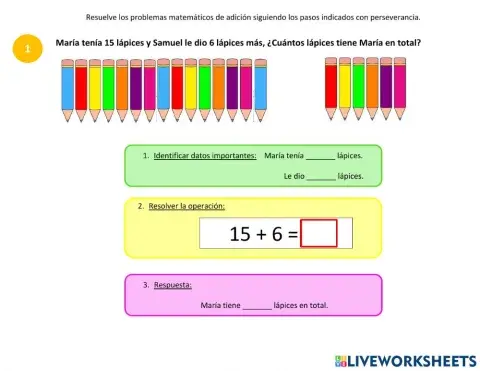 Problemas de adición simple