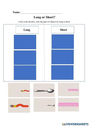 Sort long and short objects