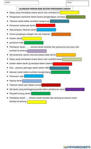Ulangan harian SISTEM PEREDARAN