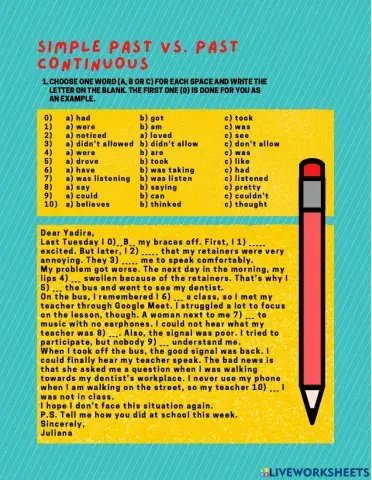 Simple Past vs. Past Continuous