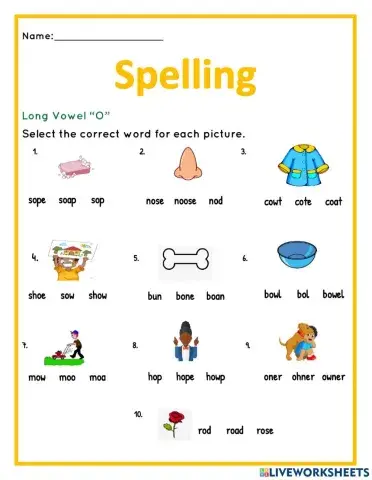 Long Vowel -O- Words