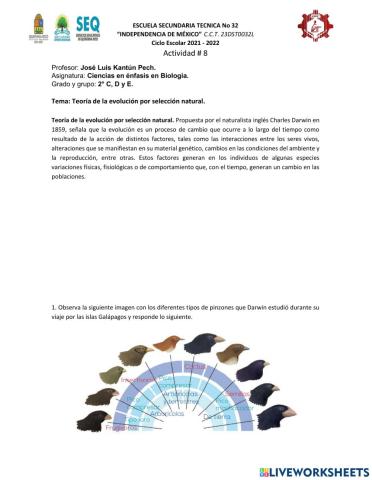 Selección natural de Darwin