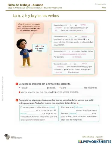 La B,V,H y Y en los verbos