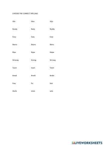 Choose the correct spelling