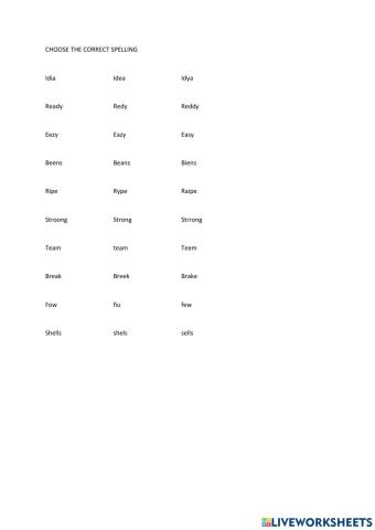 Choose the correct spelling