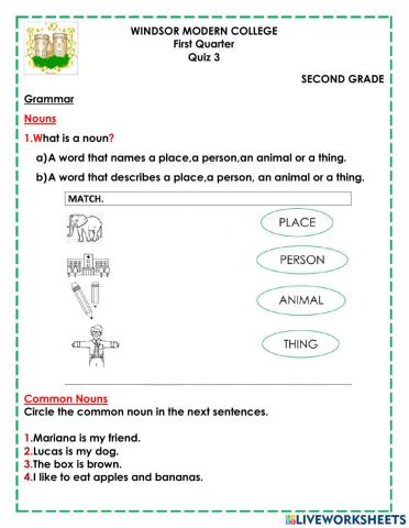 Grammar quiz 3 1stq