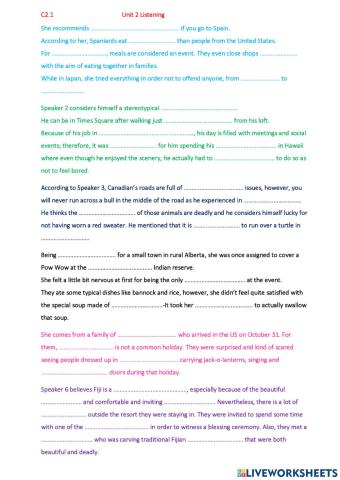 C2.1 Listening Unit 2