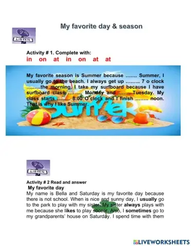 Favorite day - season