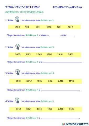 Múltiplos y divisores