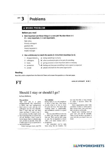 Market Leader I-Unit 3-Test Bank: Reading