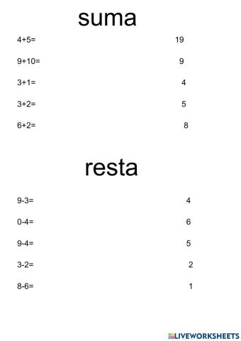Suma y resta