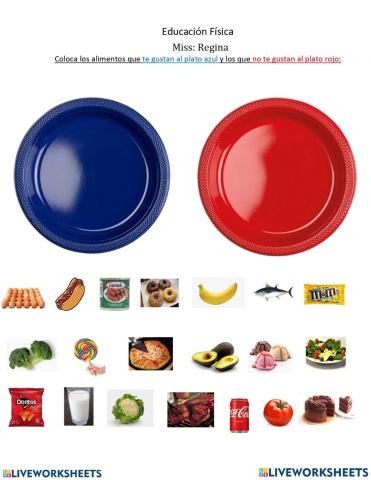 Alimentos saludables y no saludables
