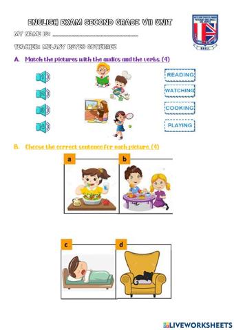Second Grade Exam VII Unit