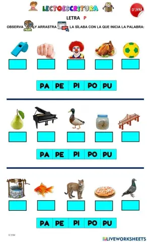 Letra P - Sonido inicial