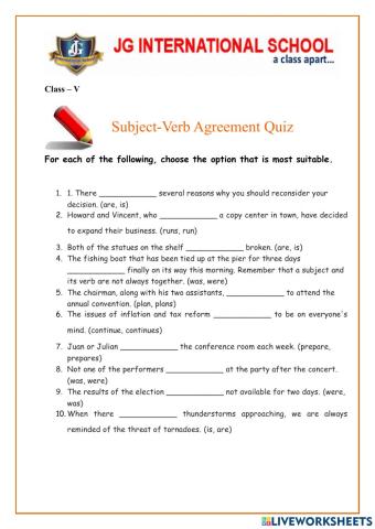 Subject Verb agreement