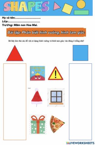 Phân biệt hình vuông - hình tam giác
