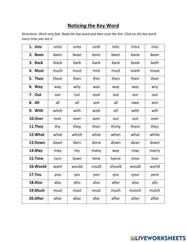 Noticing the Keyword