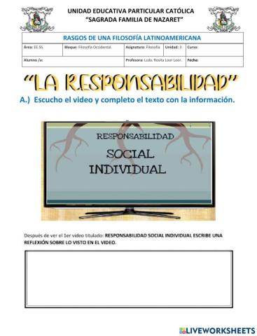 Taller interactivo: La Responsabilidad