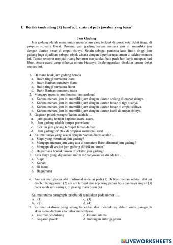 Soal Bahasa Indonesia