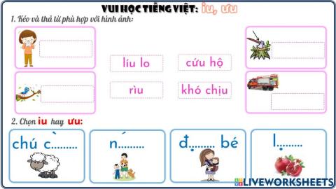 Phiếu Ôn tập iu, ưu