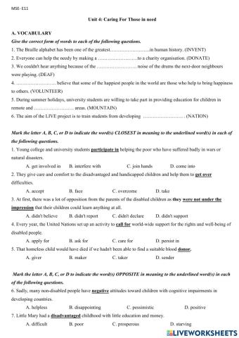 Care for people in need