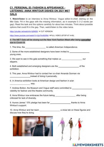 C1 listening fill in the gaps fashion