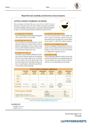 Little chefs cooking school