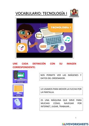 Vocabulario Nuevas Tecnologias I