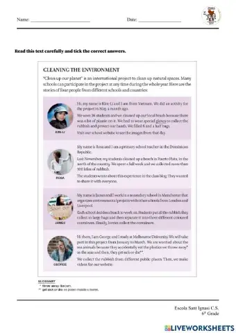 Cleaning the environment