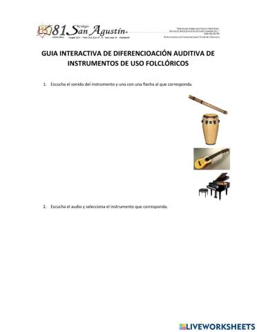 Diferenciación auditiva de instrumentos
