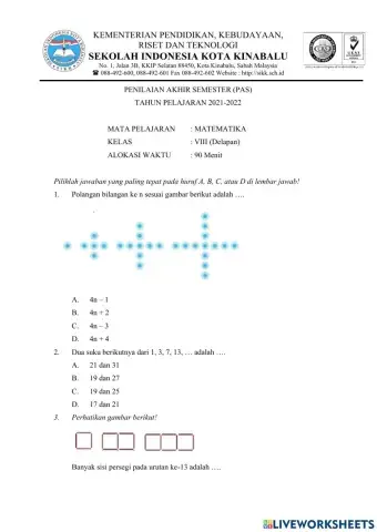 Pas Matematika Kelas 8