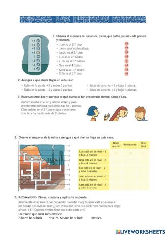Repasa los números enteros