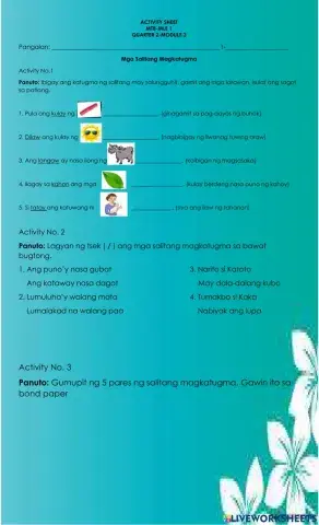 Mga Salitang Magkatugma