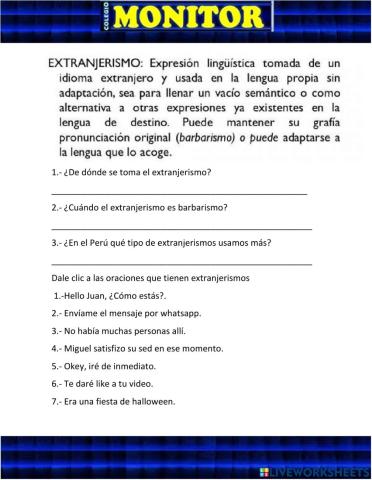 Extranjerismo y otros