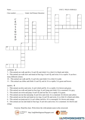 Wild animals crossword