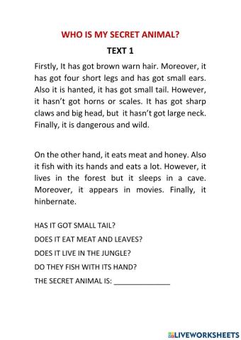 My secret animal