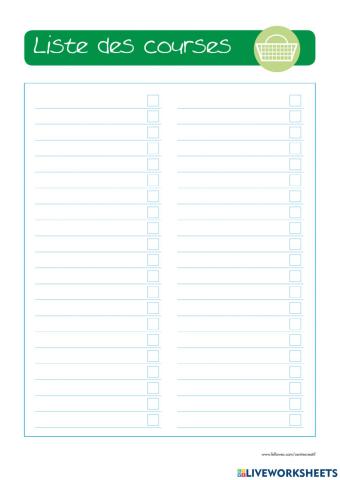 Liste de courses